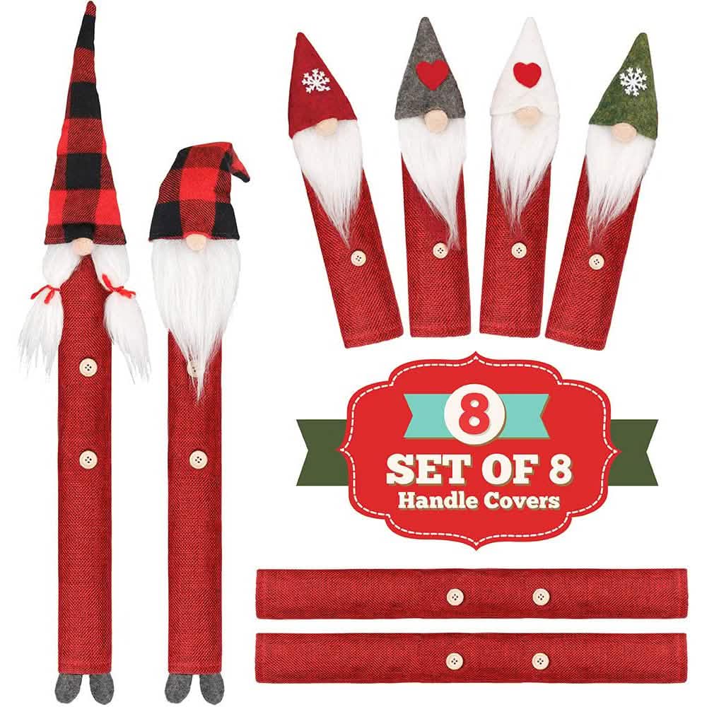 8-Piece: Gnome Christmas Refrigerator Handle Covers Set by DailySale