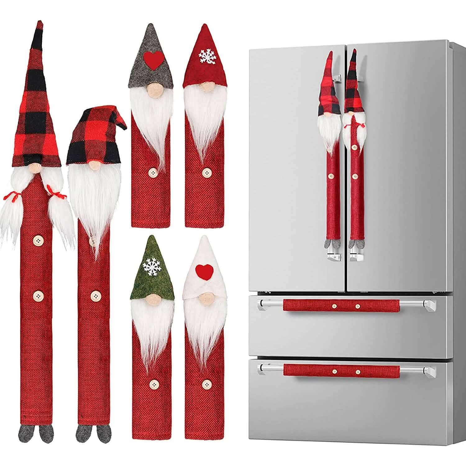 8-Piece: Gnome Christmas Refrigerator Handle Covers Set by DailySale