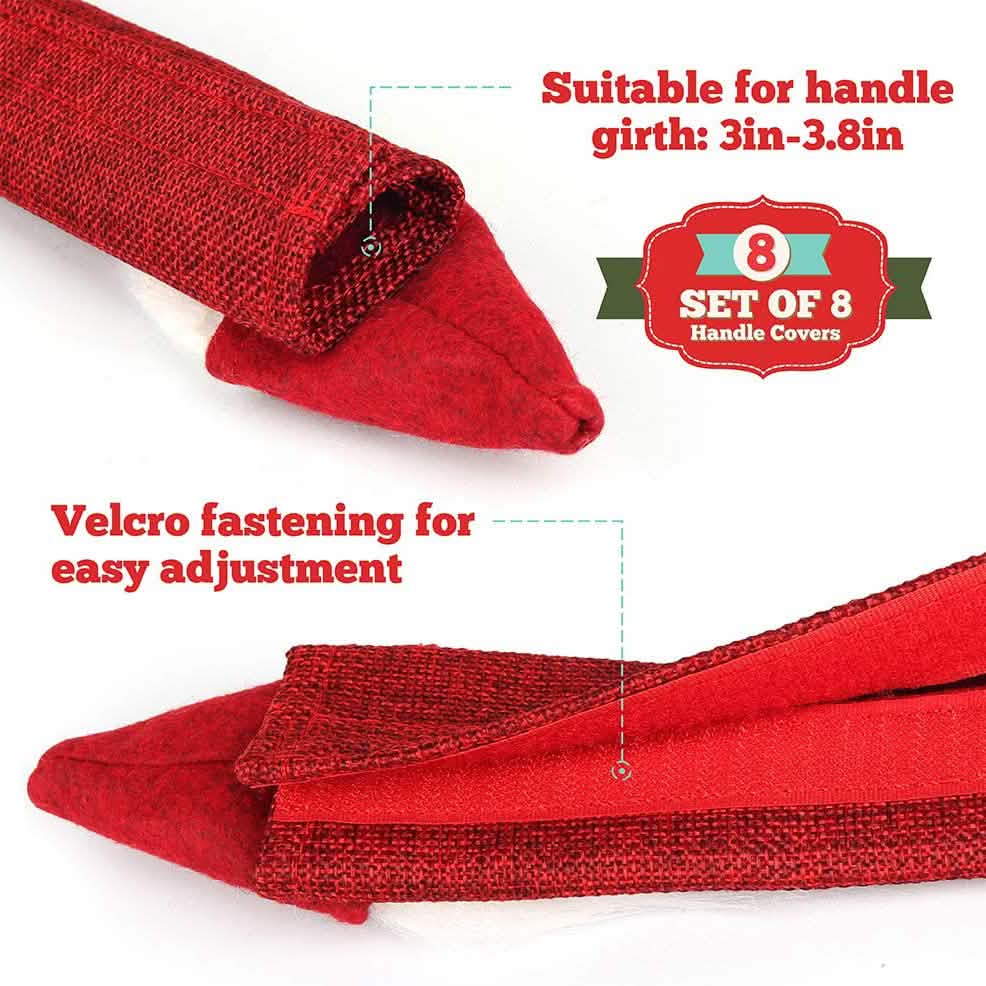8-Piece: Gnome Christmas Refrigerator Handle Covers Set by DailySale