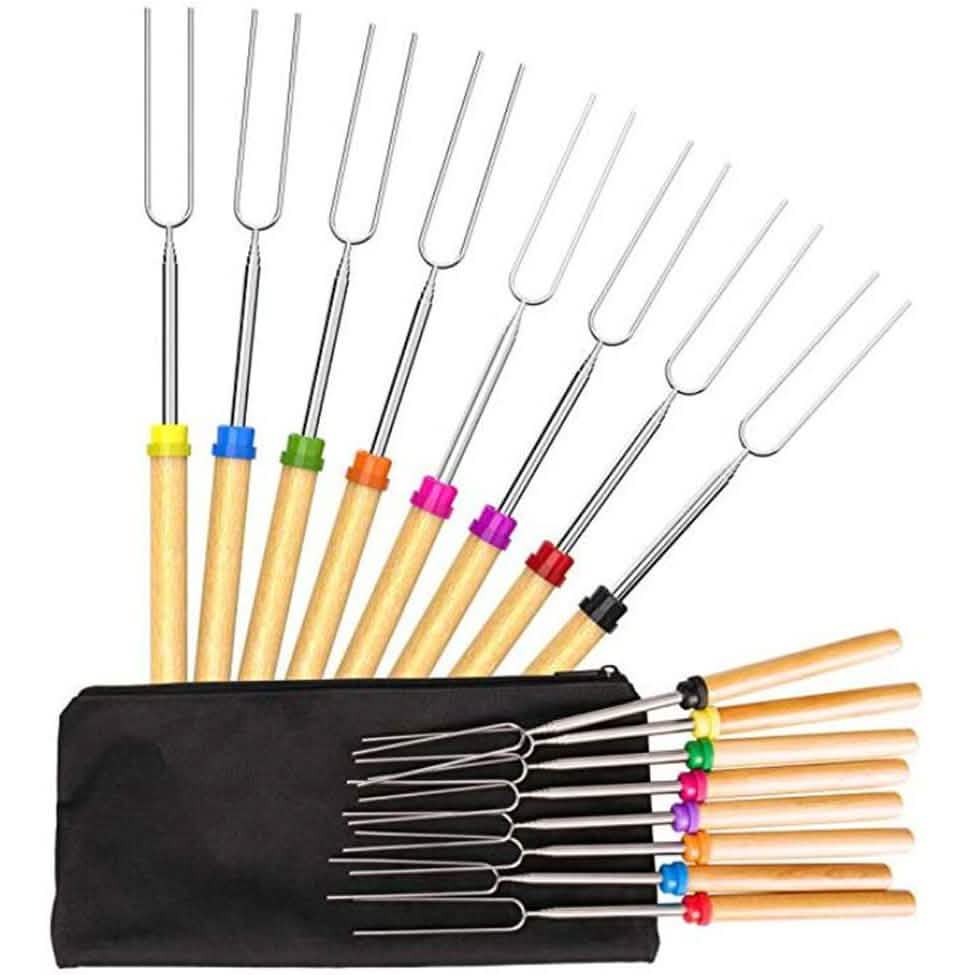 8-Piece Set: Marshmallow Roasting Sticks with Wooden Handle by DailySale