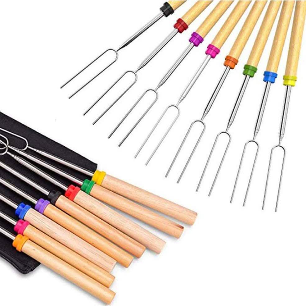 8-Piece Set: Marshmallow Roasting Sticks with Wooden Handle by DailySale