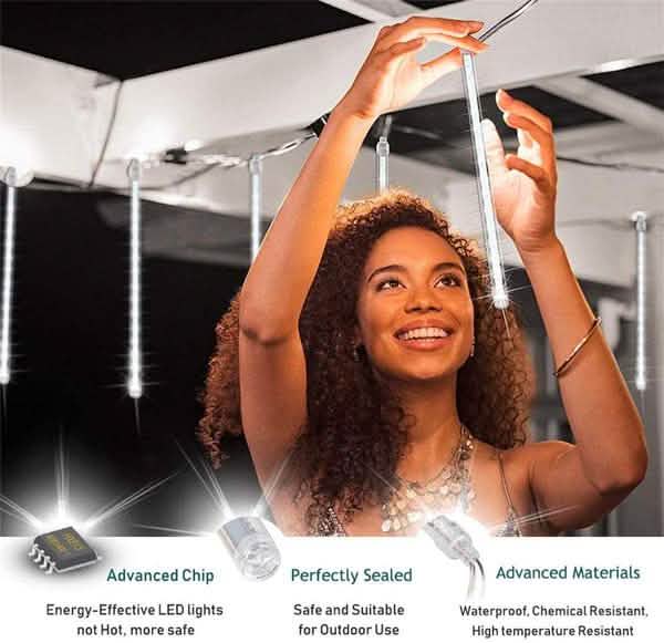 8-Pieces: Waterproof LED Meteor Shower Rain Lights by DailySale