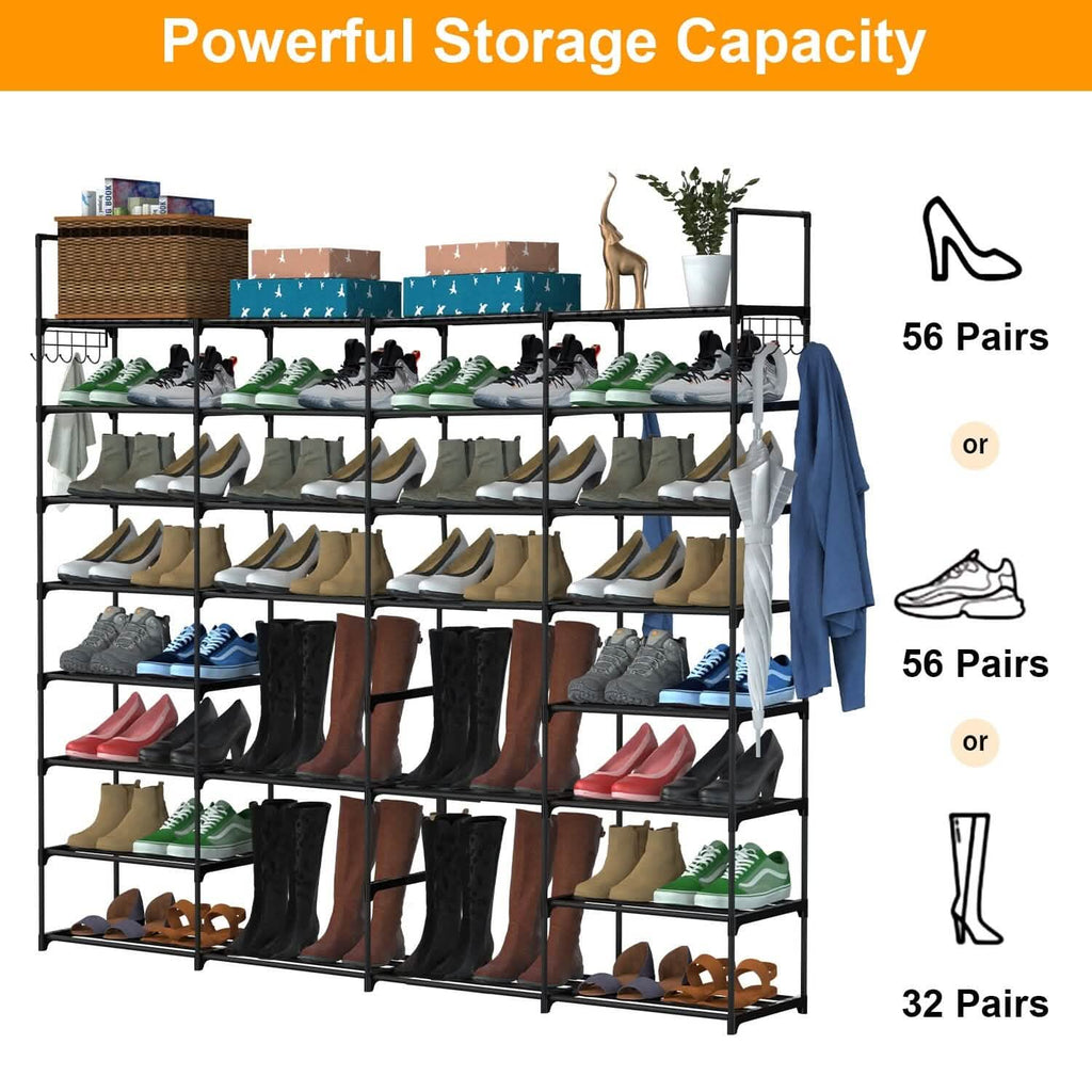 8-Tier Shoe Rack Metal Shoe Storage Shelf by DailySale