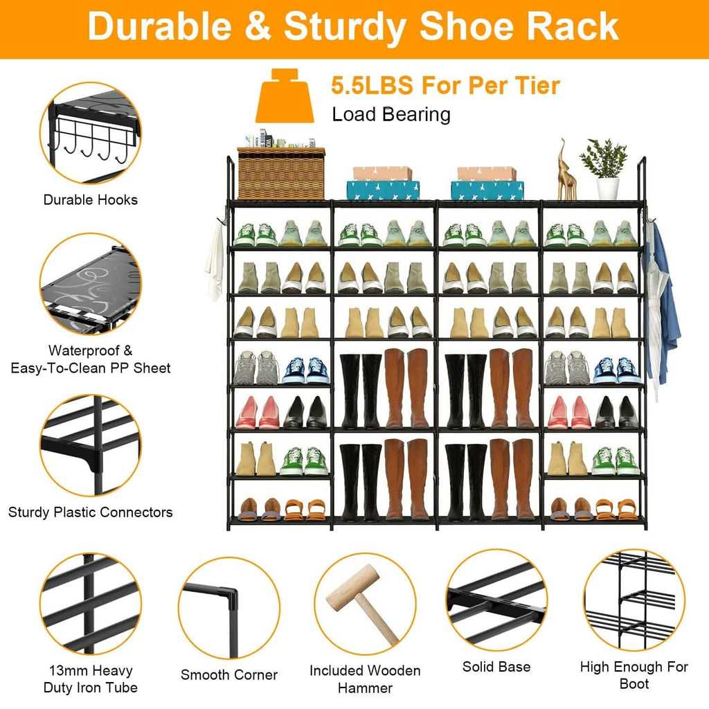 8-Tier Shoe Rack Metal Shoe Storage Shelf by DailySale
