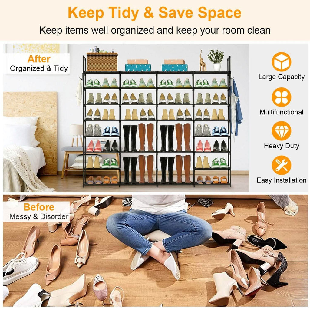 8-Tier Shoe Rack Metal Shoe Storage Shelf by DailySale