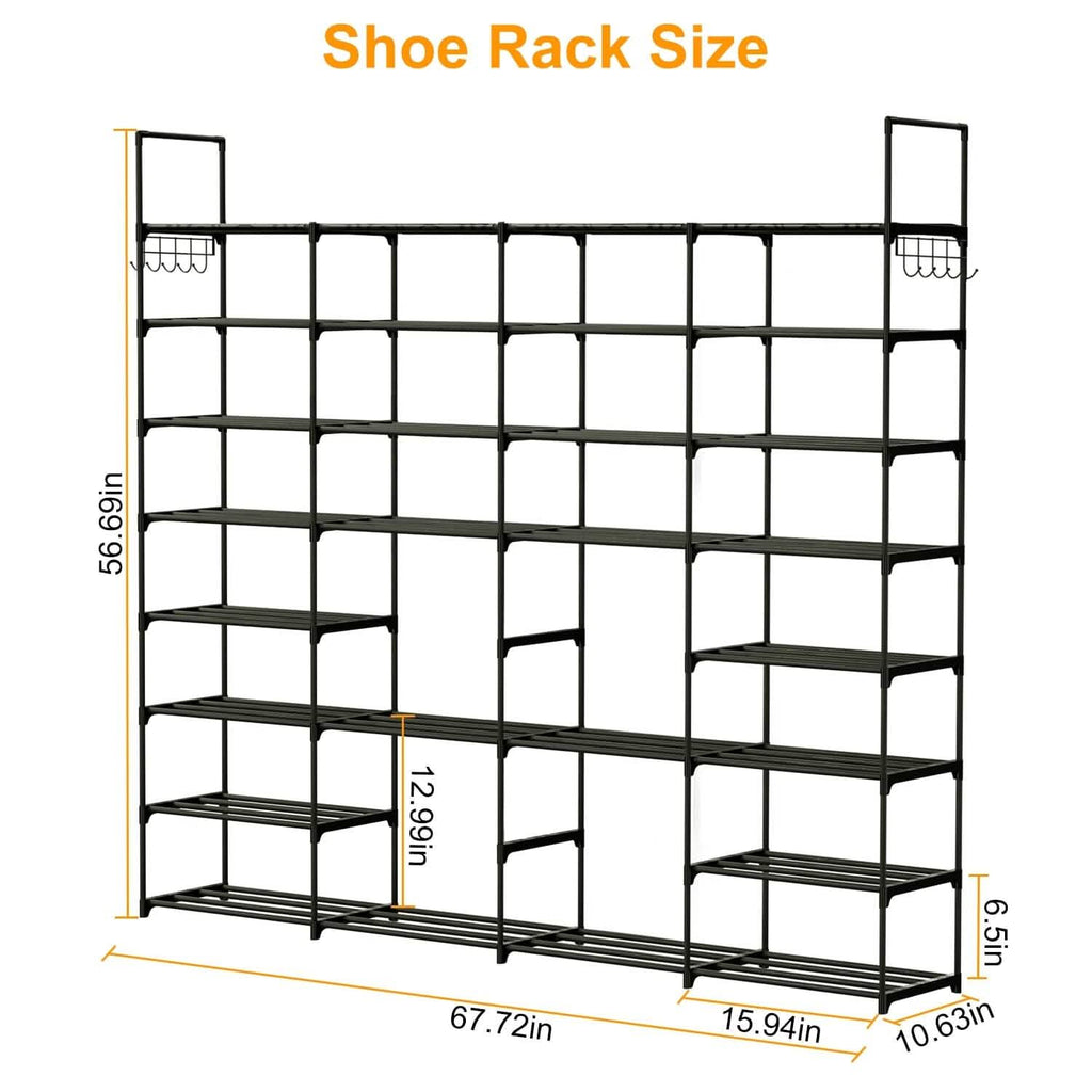 8-Tier Shoe Rack Metal Shoe Storage Shelf by DailySale
