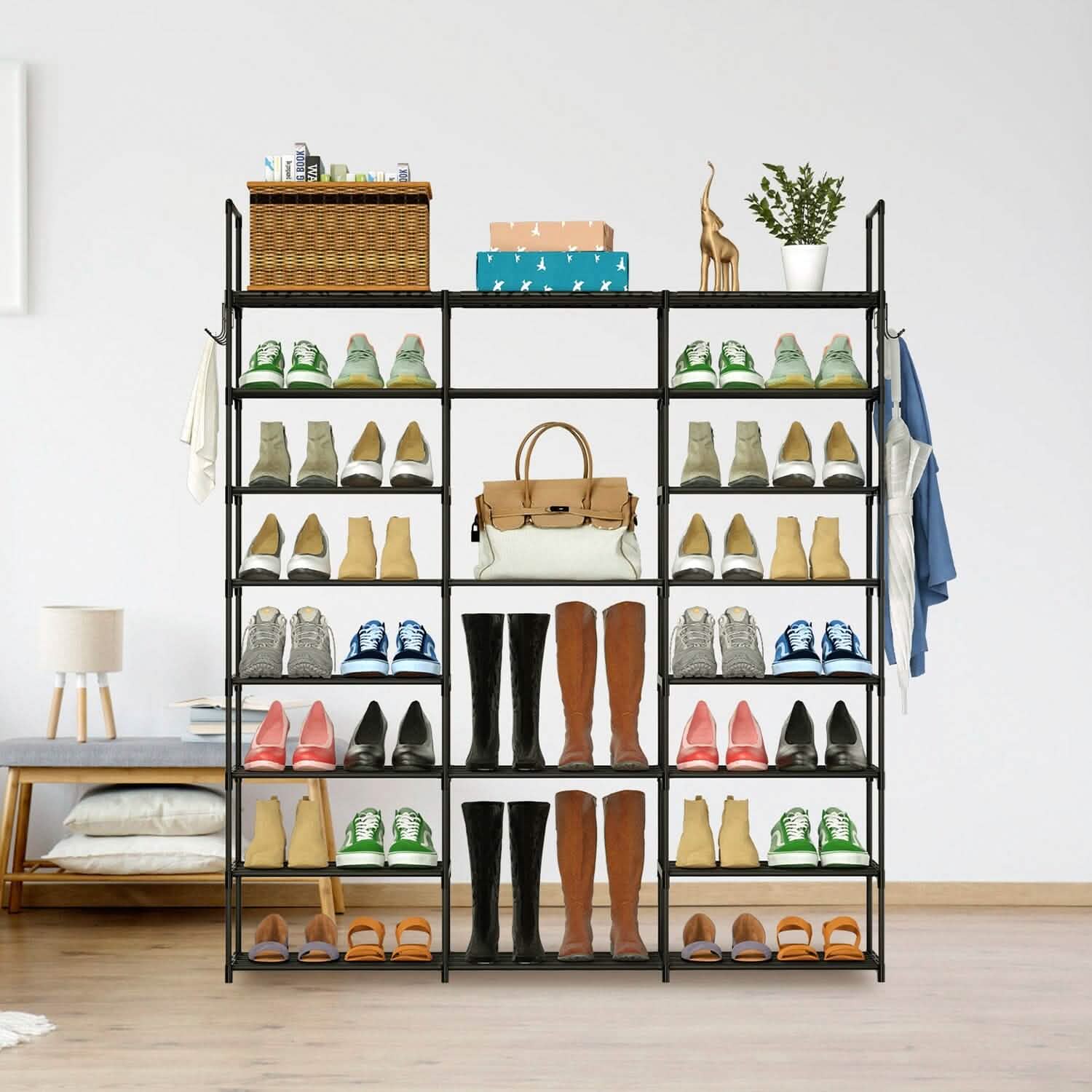 8-Tier Shoe Rack Metal Shoe Storage Shelf by DailySale