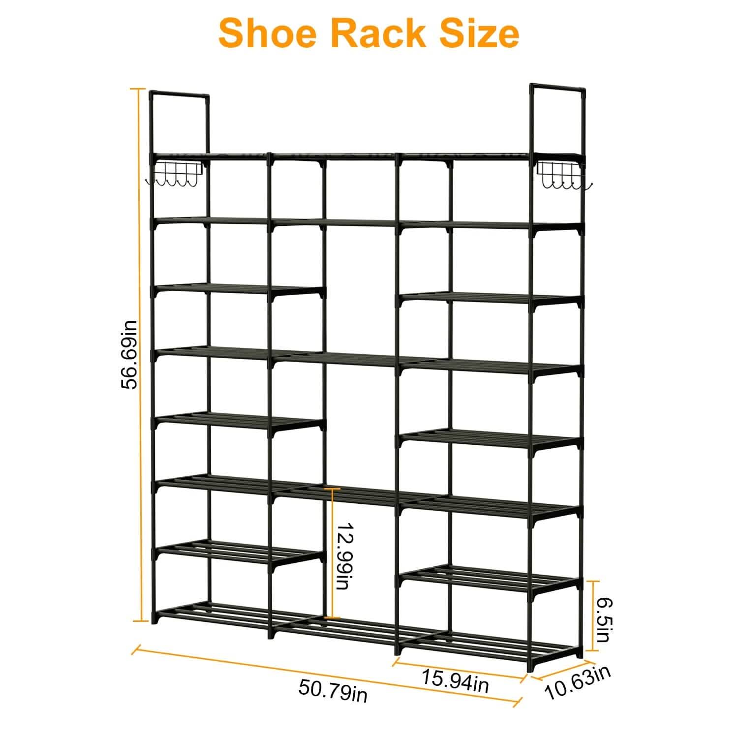 8-Tier Shoe Rack Metal Shoe Storage Shelf by DailySale