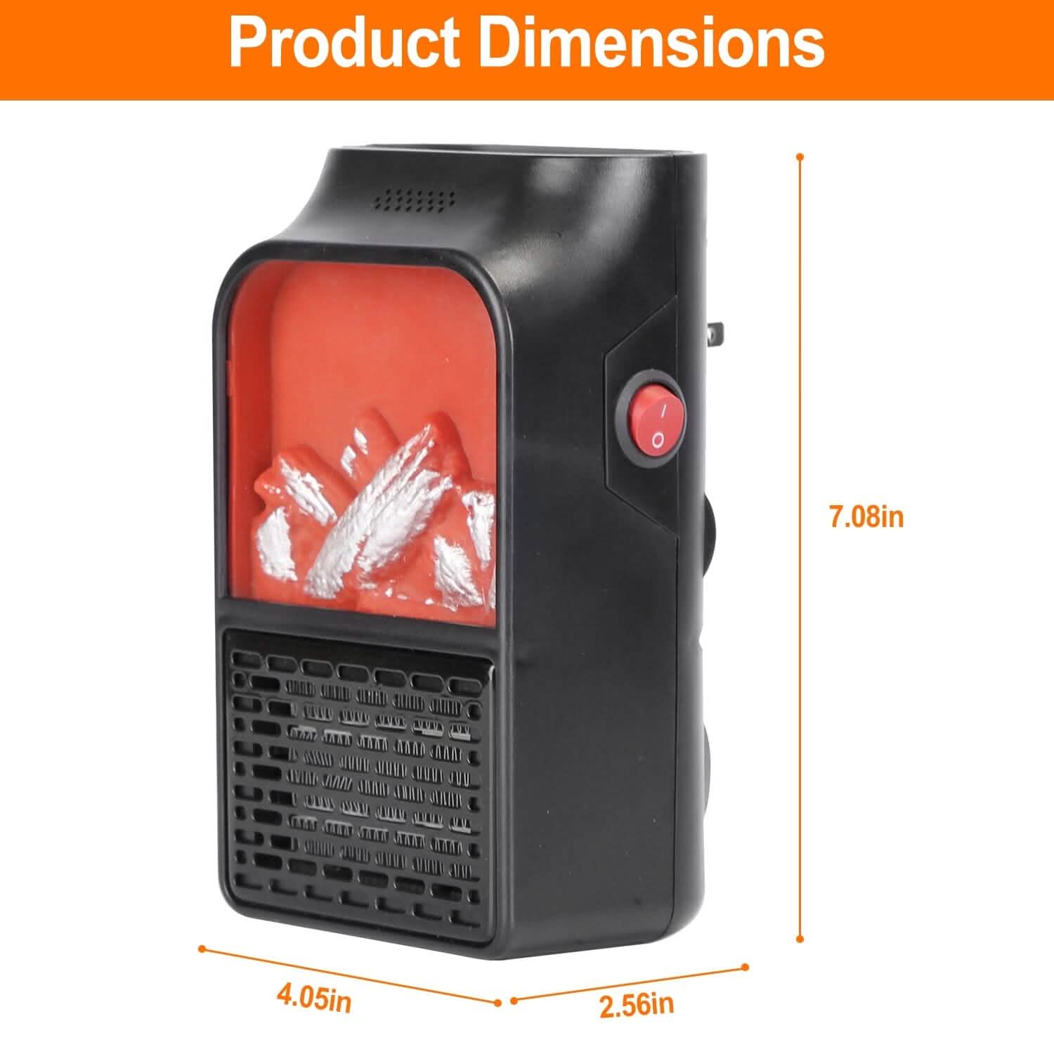 800w Plug-In Space Heater Wall Outlet with 360° Rotatable Plug by DailySale
