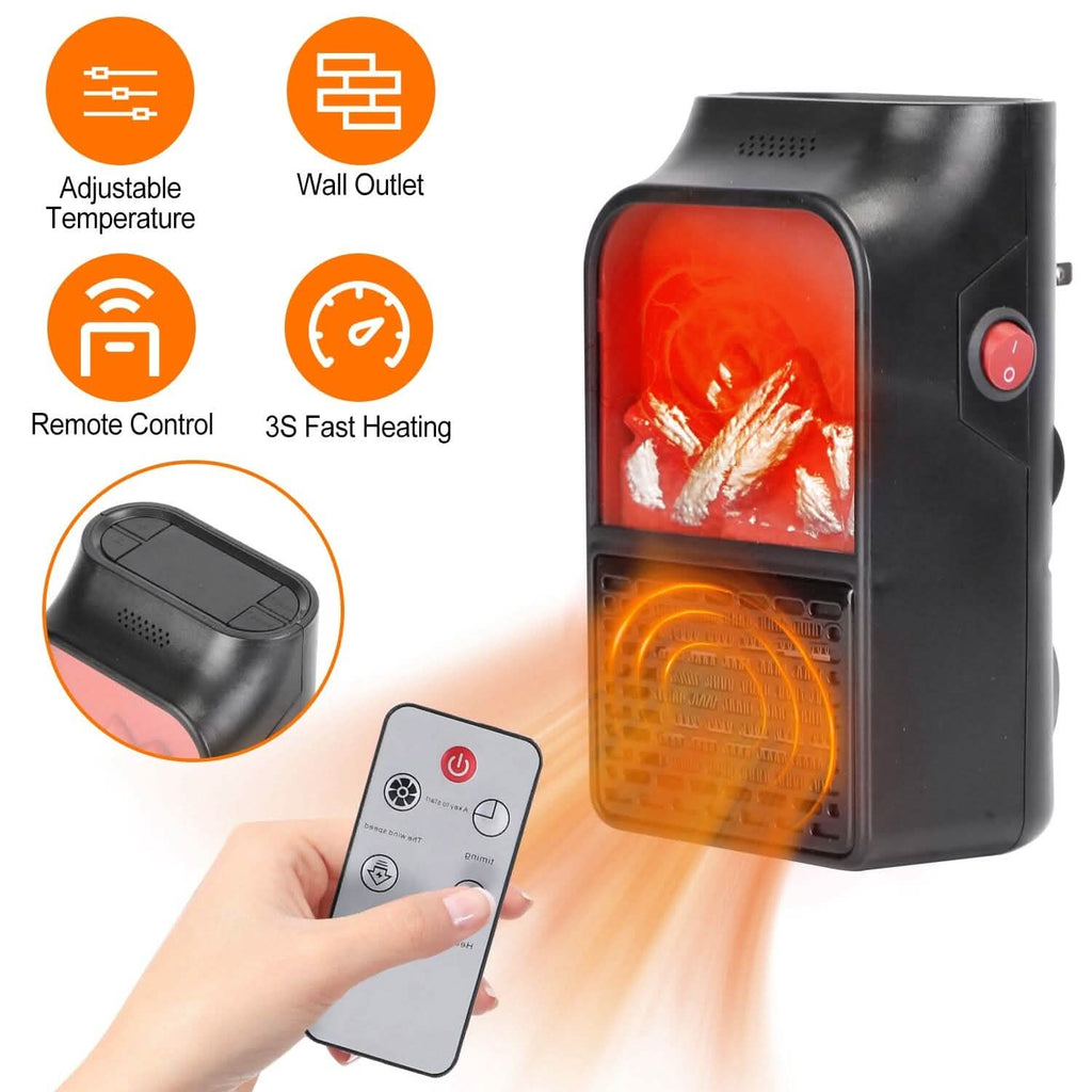 800w Plug-In Space Heater Wall Outlet with 360° Rotatable Plug by DailySale