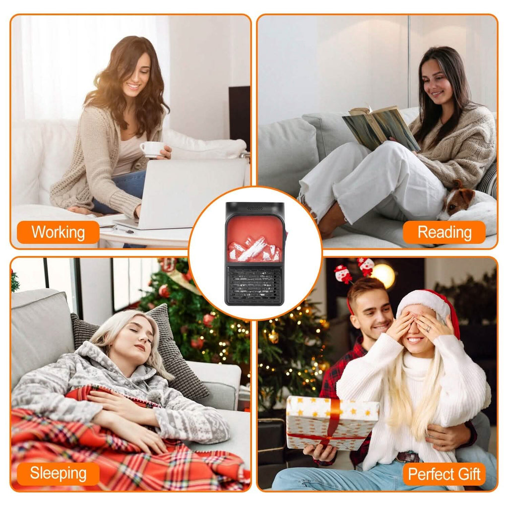 800w Plug-In Space Heater Wall Outlet with 360° Rotatable Plug by DailySale