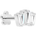 18G 1/4 Clear Gem Implant Grade Titanium Threadless Flower Reversible Flat Back Earring by BodyCandy