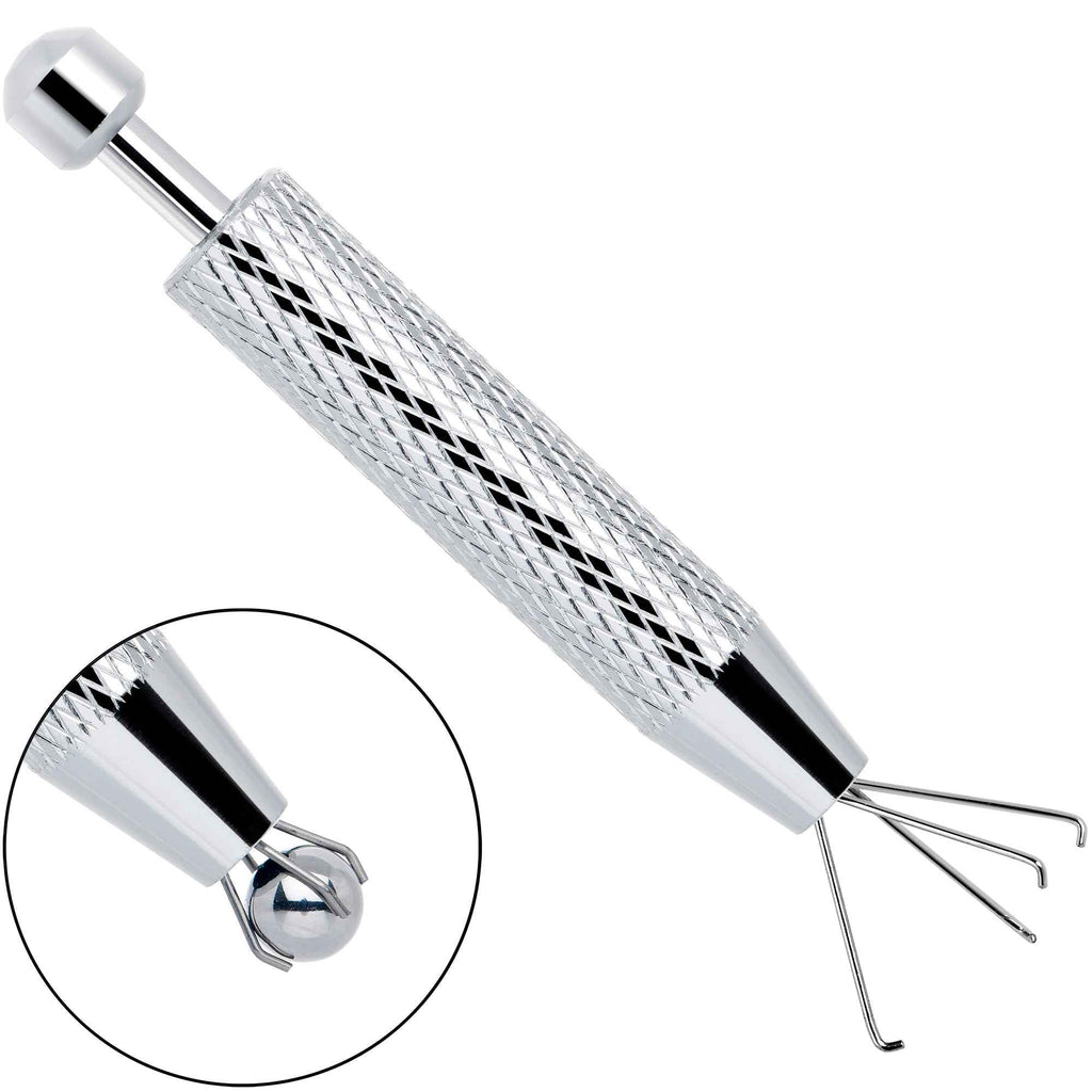 Silver Piercing Ball Grabber Tool 2.48 Inch Length by BodyCandy