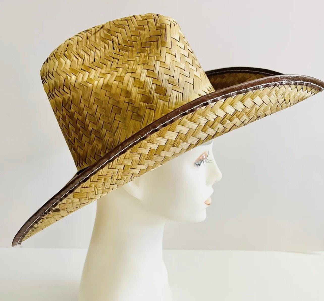 Cowboy Mexican Palm Leaf Straw Hat Sombrero Vaquero Artesanal de Palma by Chica Mexico