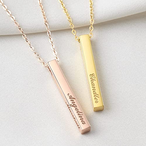 Personalized Mother Necklace, 4 Side Bar Necklace, Kids Names Necklace - Goddess Imports Marketplace