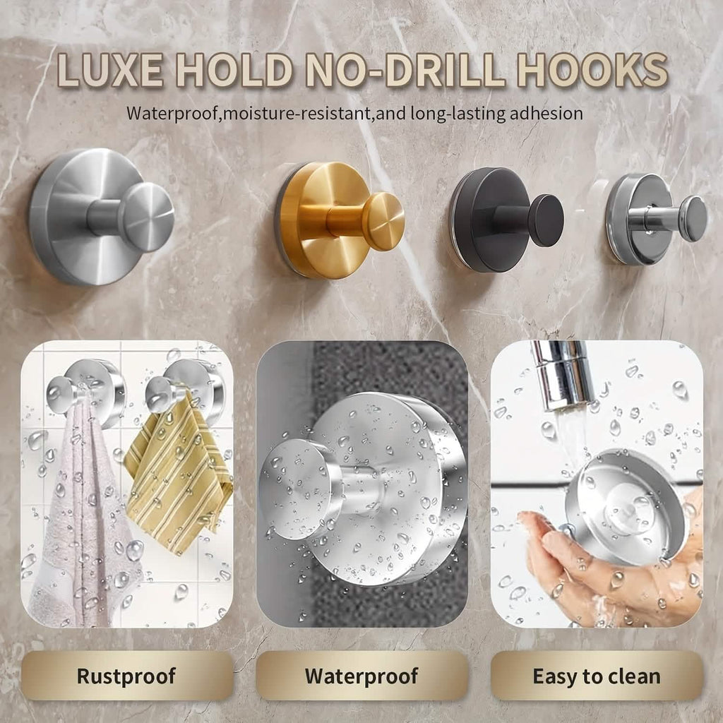 2-Pack: Strong Suction Cup Hooks – Silver Brushed Stainless Steel, No Drilling Required by DailySale