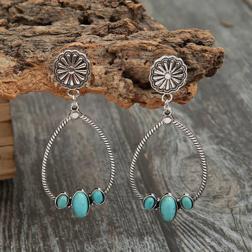 Artificial Turquoise Teardrop Earrings by Be Bliss Boutique