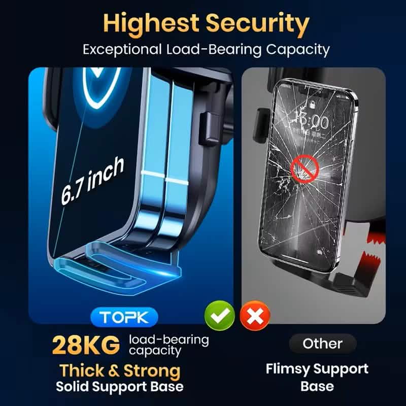 TOPK D38C Car Phone Holder – Adjustable Dashboard Mount by DailySale
