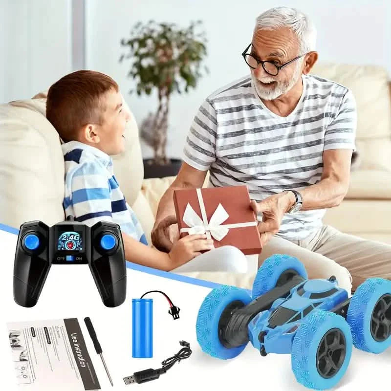 RC Remote Control Car – 4WD, 360° Flip Stunt, LED Lights, Ages 6+ by DailySale