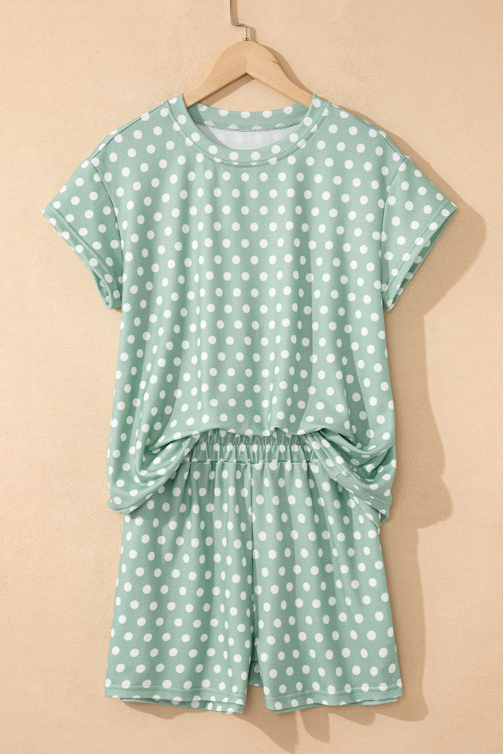 Purple Polka Dot Print Short Set