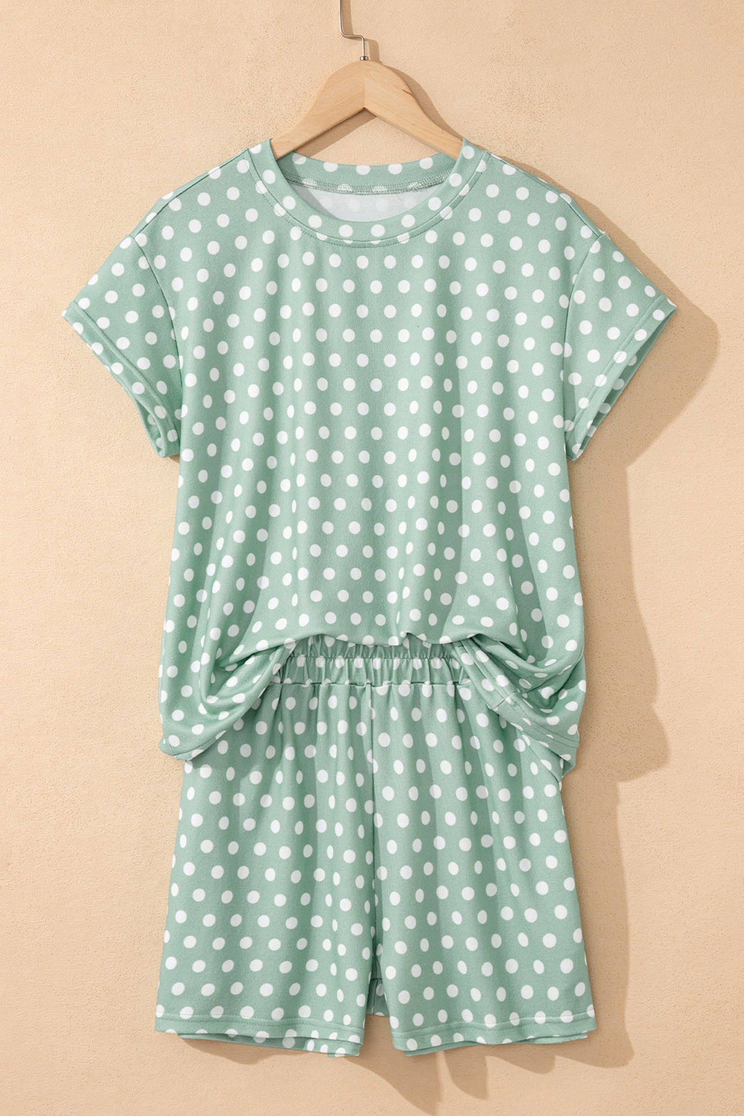 Purple Polka Dot Print Short Set