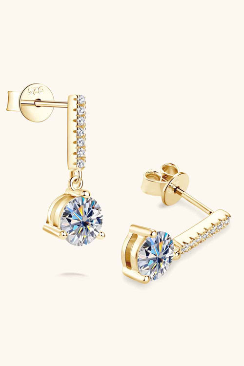 2 Carat Moissanite 925 Sterling Silver Drop Earrings by Wild and Free Boutique