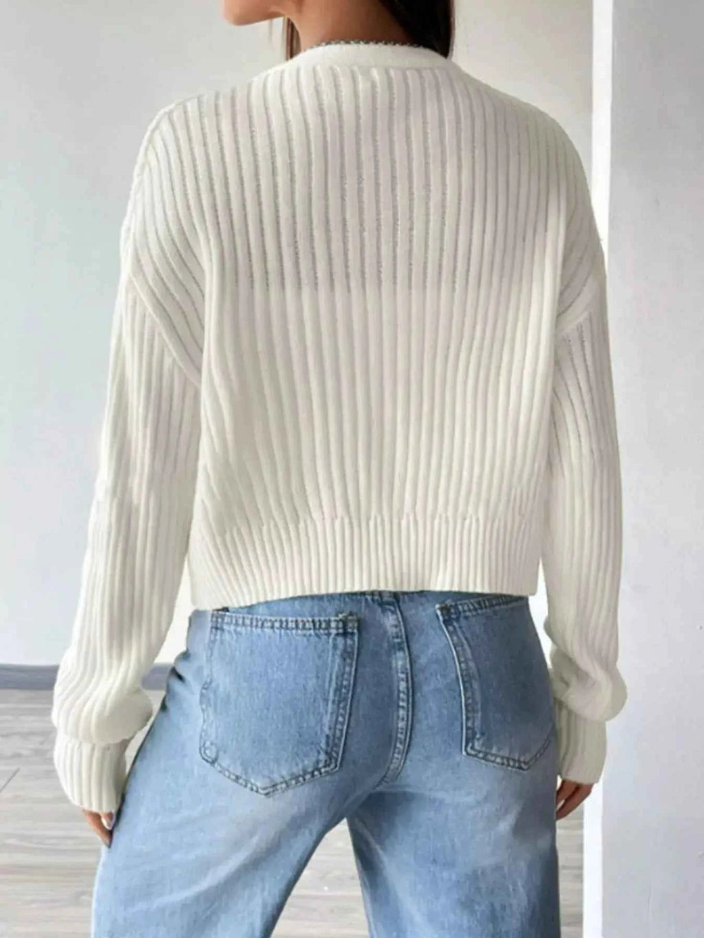 V Neck Button Up Cardigan