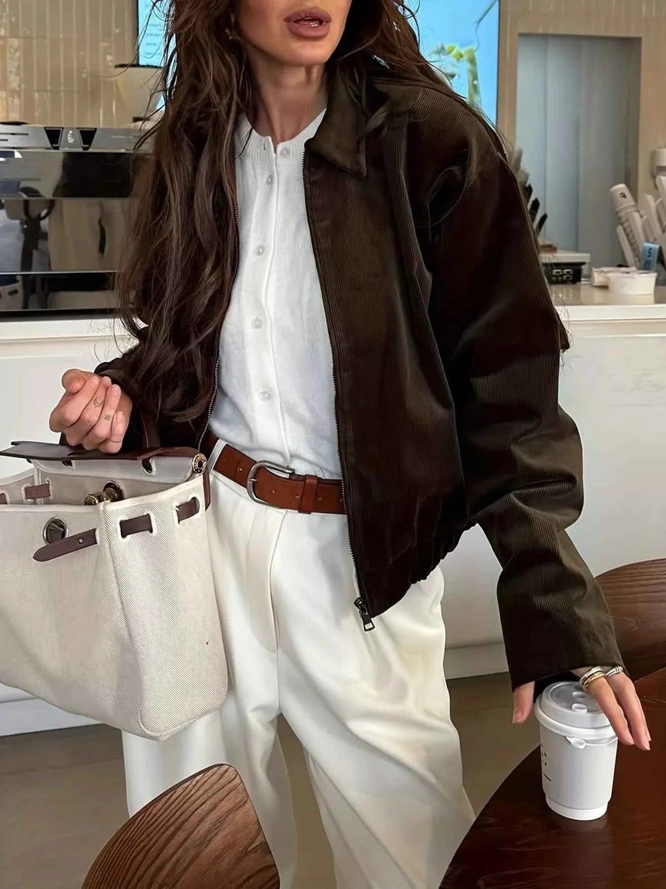 Vintage Corduroy Zip Up Relaxed Fit Jacket by Wild and Free Boutique