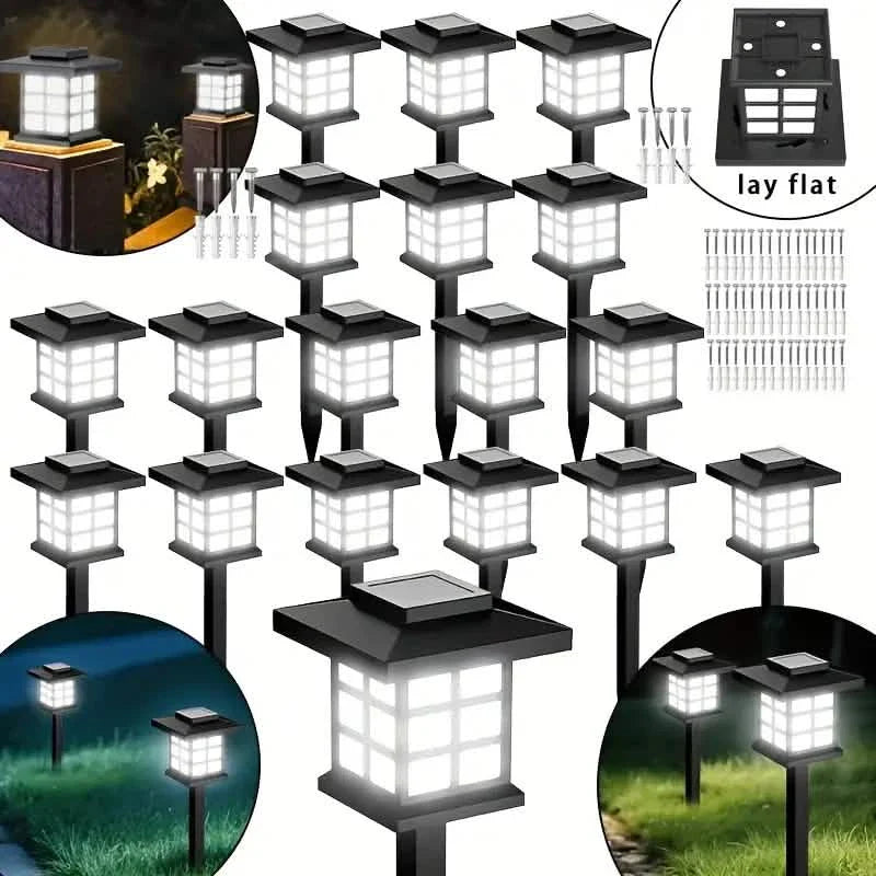 6-Pack: Solar Outdoor Path Lights Warm Light LED, 600mA, Waterproof by DailySale