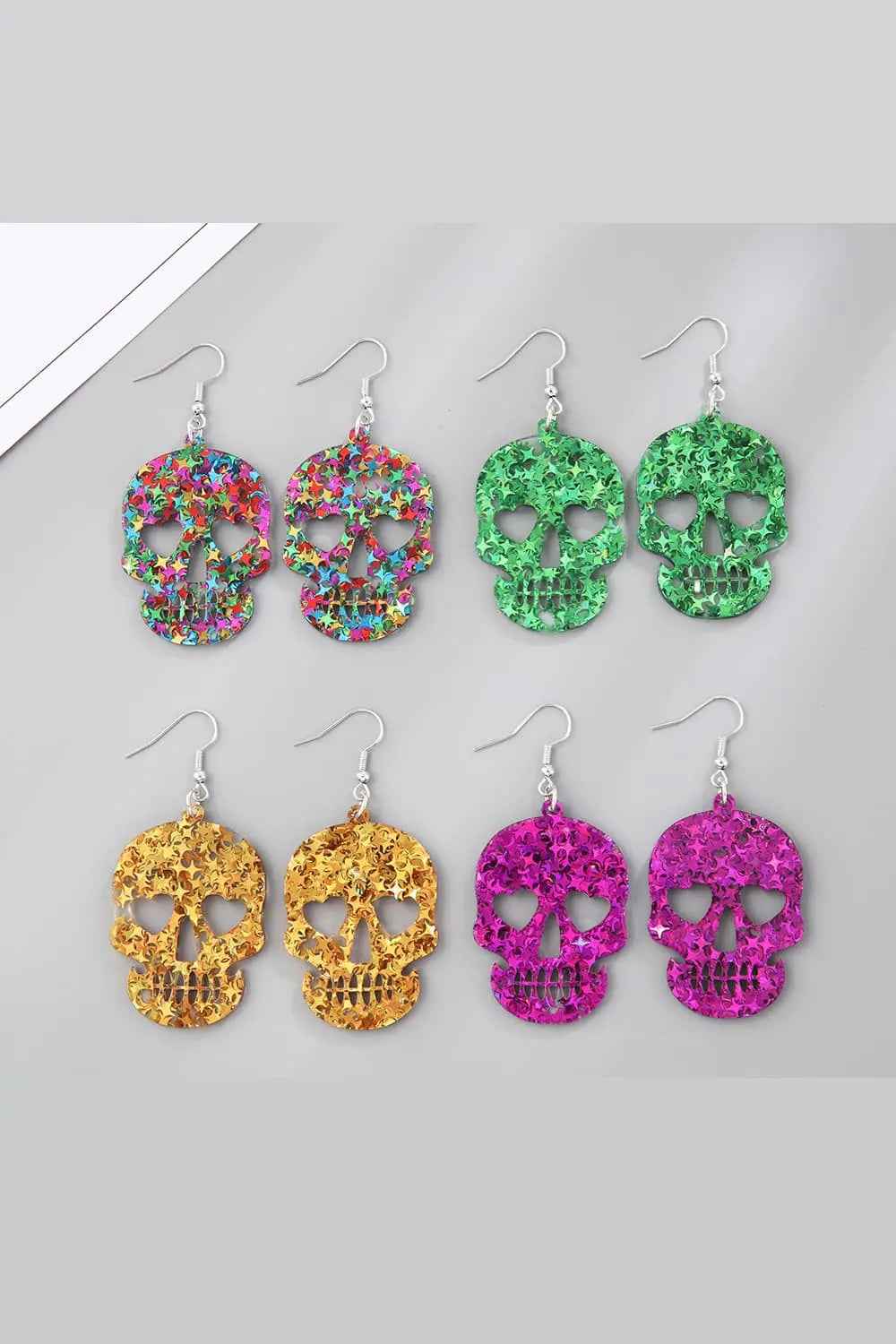 Halloween Skull Acrylic Drop Earrings