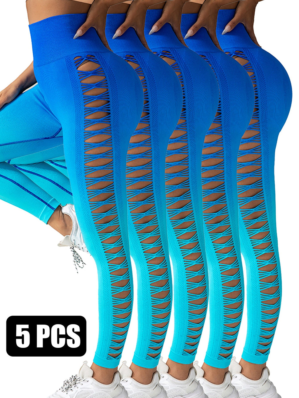 Gradient Butterfly Cutout Long Pants