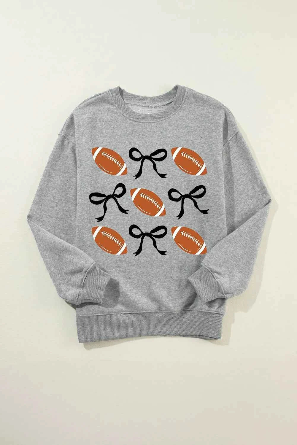 Football Round Neck Long Sleeve Sweatshirt