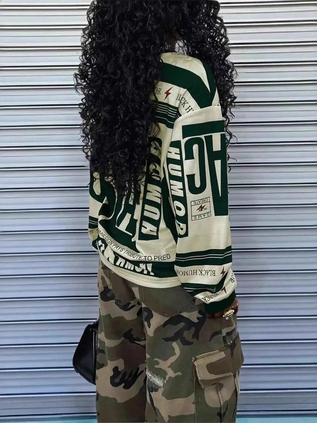 Printed Drop Shoulder Long Sleeve T Shirt