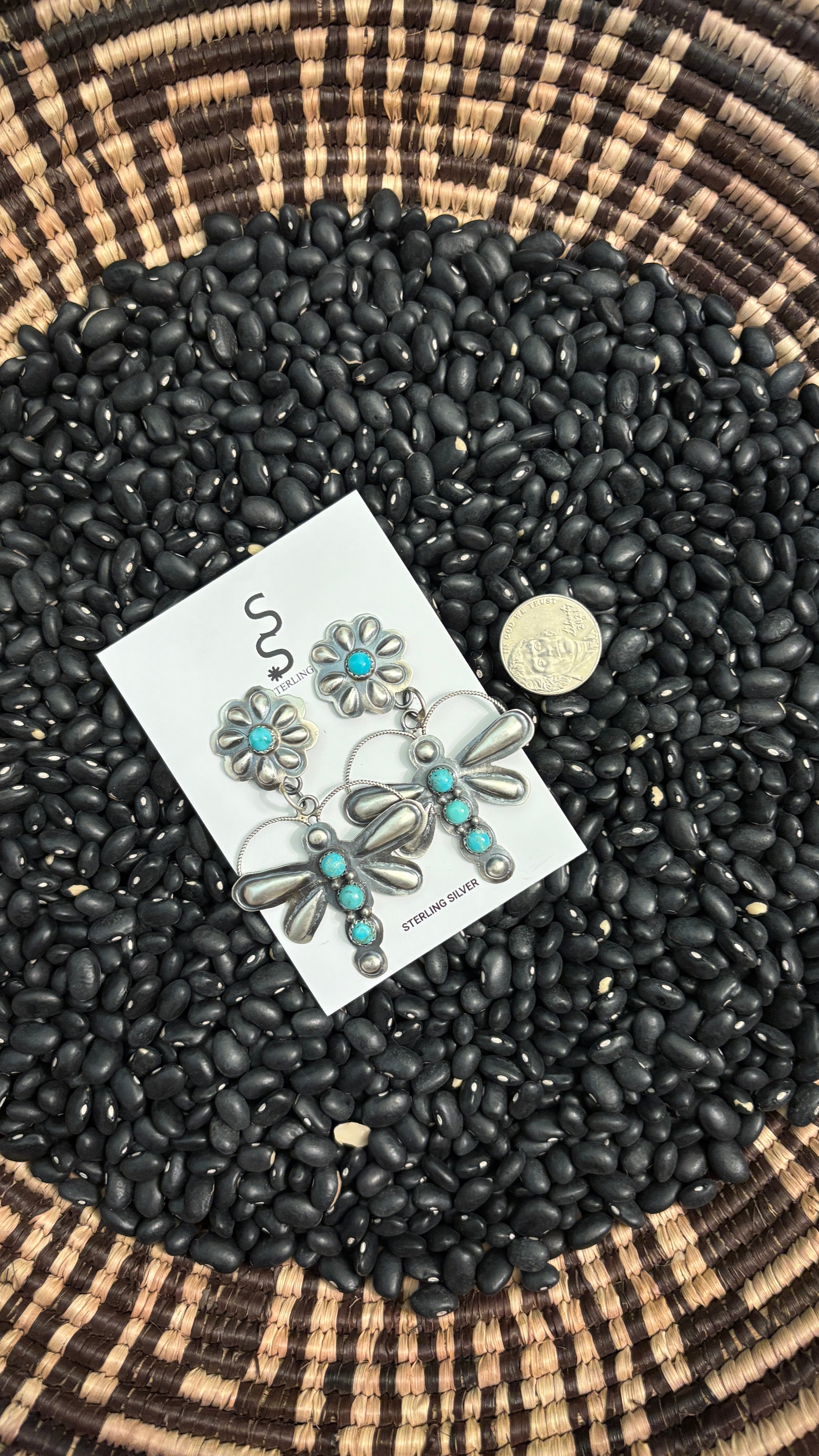 CONCHO DRAGONFLY EARRINGS BY GABRIELE YAZZIE by The Sterling Spur