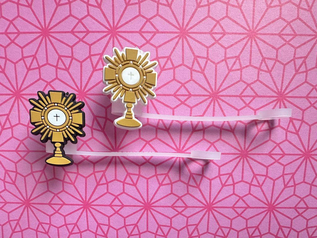 Catholic Straw Toppers: Adoration (a 2 pack!) by Saintly Heart