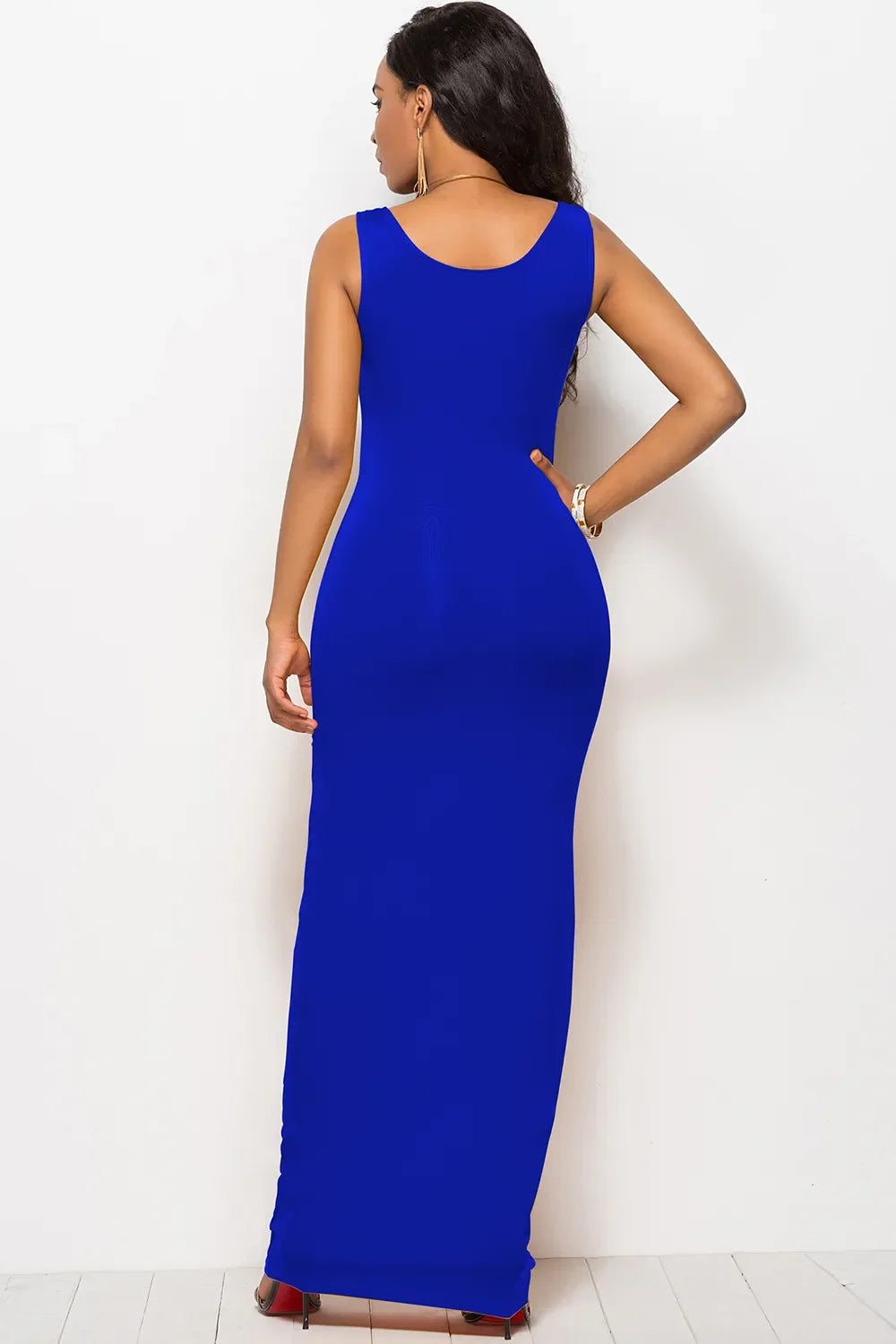 Scoop Neck Wide Strap Maxi Dress by Shopiebay