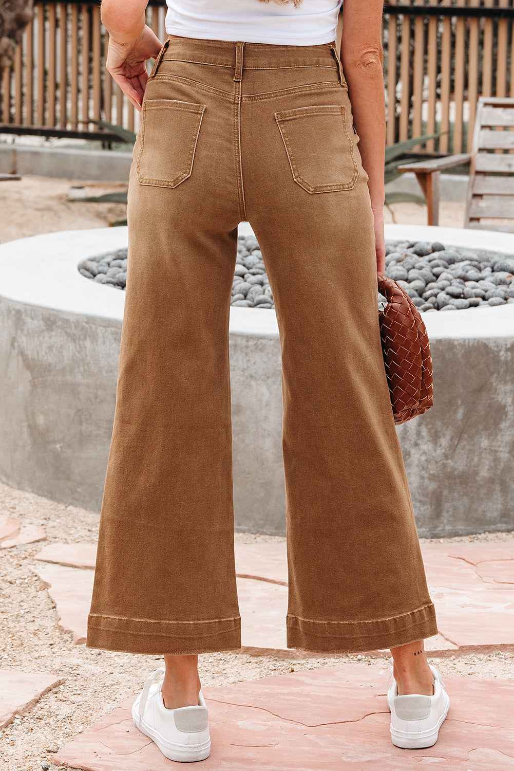 Breen Cropped High Rise Wide Leg Jeans
