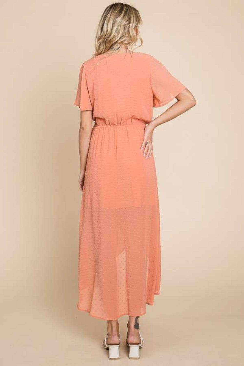 Culture Code Full Size Swiss Dot Tied Slit Dress by Selvanelle
