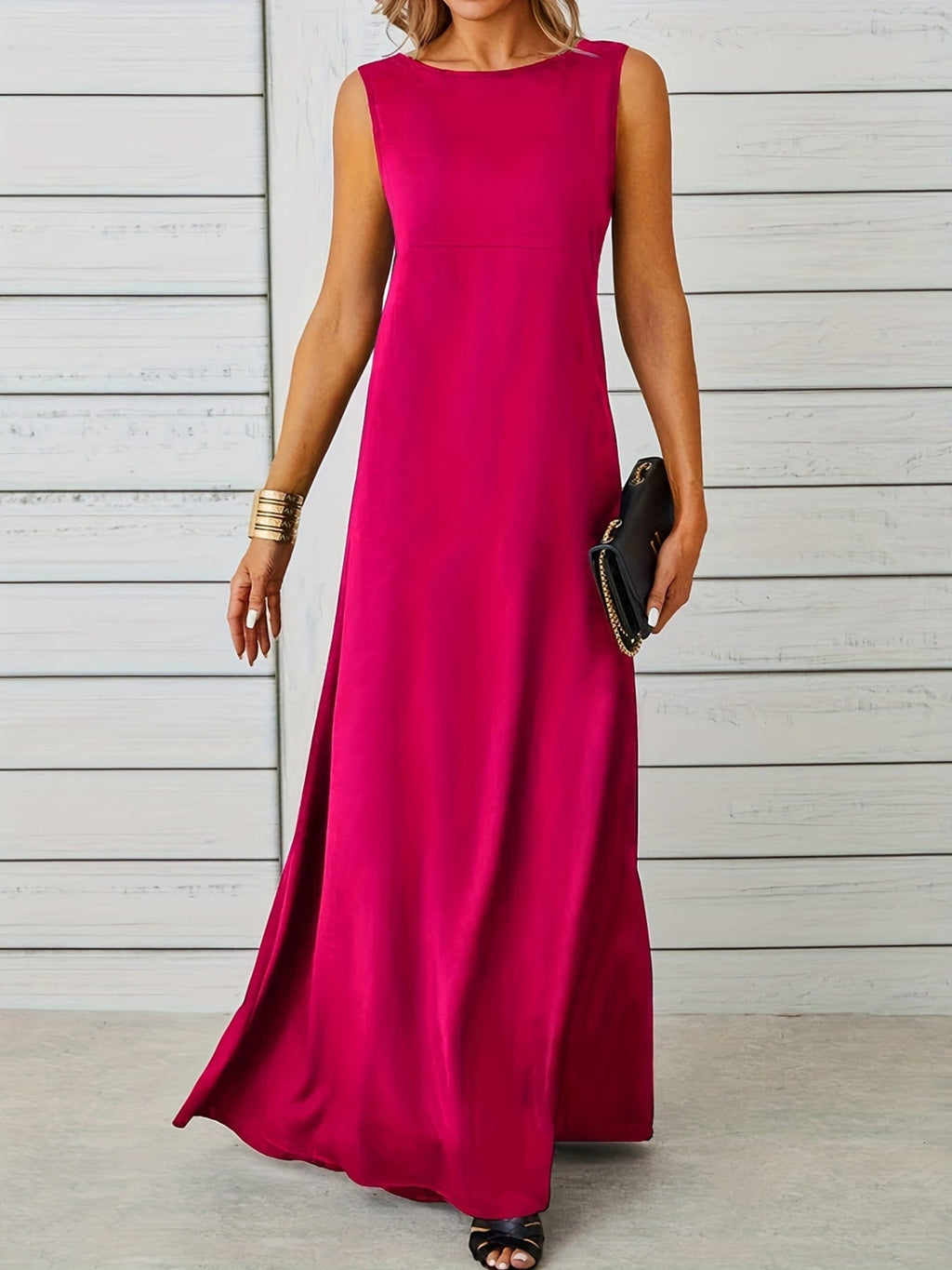 Sleeveless Flowy Maxi Dress by Shopiebay