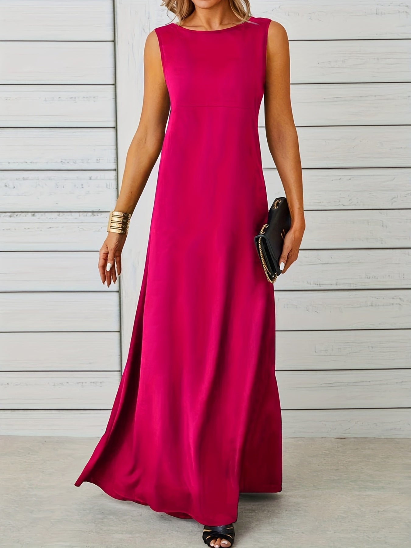 Sleeveless Flowy Maxi Dress by Shopiebay
