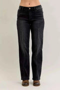 Judy Blue Mid Rise Straight Western Seam Detail Jeans