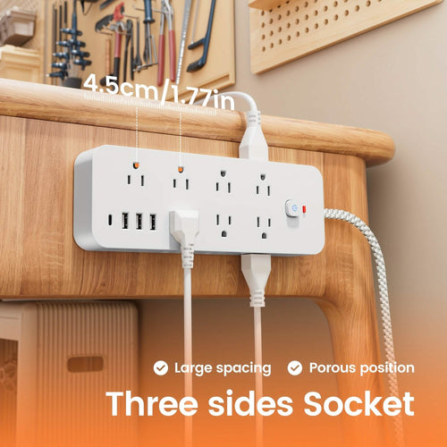 18-Outlet Power Strip with USB & Type-C – Surge Protection by DailySale