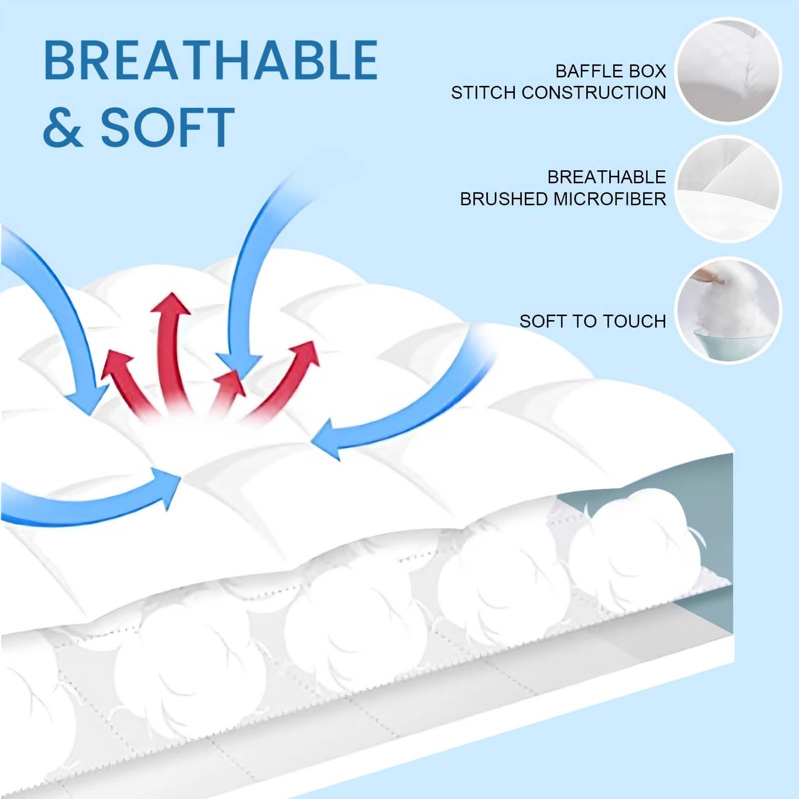 Extra Thick Mattress Topper – Soft, Cooling & Breathable (Multiple Sizes & Colors) by DailySale