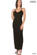 Zenana Brushed Dty Thin Strap Racerback V-Neck Maxi Dress by Selvanelle