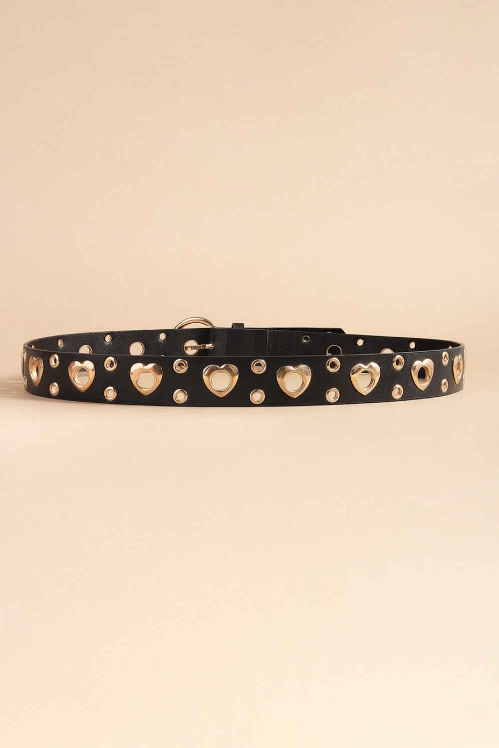 Heart Shape Alloy Detail PU Leather Belt