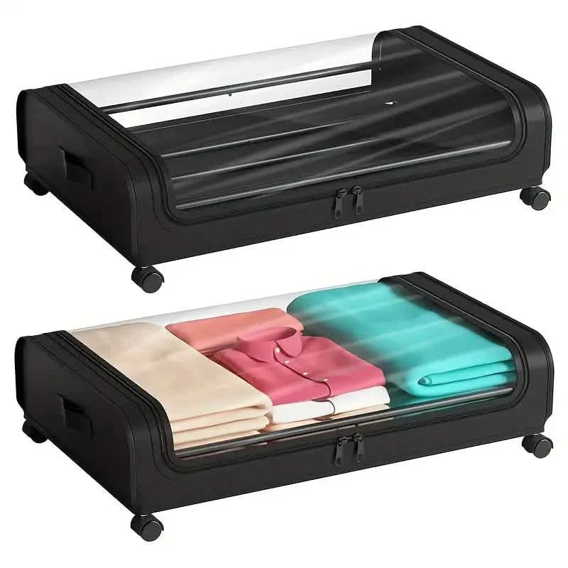 Under-Bed Storage Drawer with Wheels Multipurpose with Clear Window & Label by DailySale