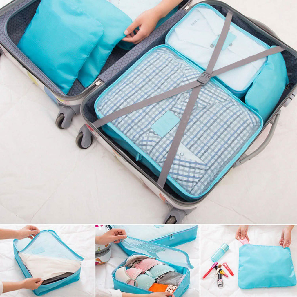 9-Piece: Clothes Storage Bags Water-Resistant Travel Luggage Organizer by DailySale