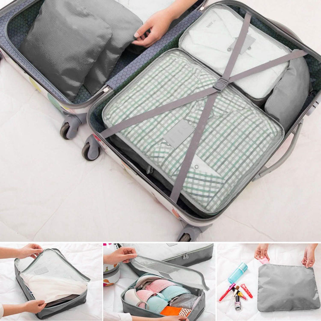 9-Piece: Clothes Storage Bags Water-Resistant Travel Luggage Organizer by DailySale