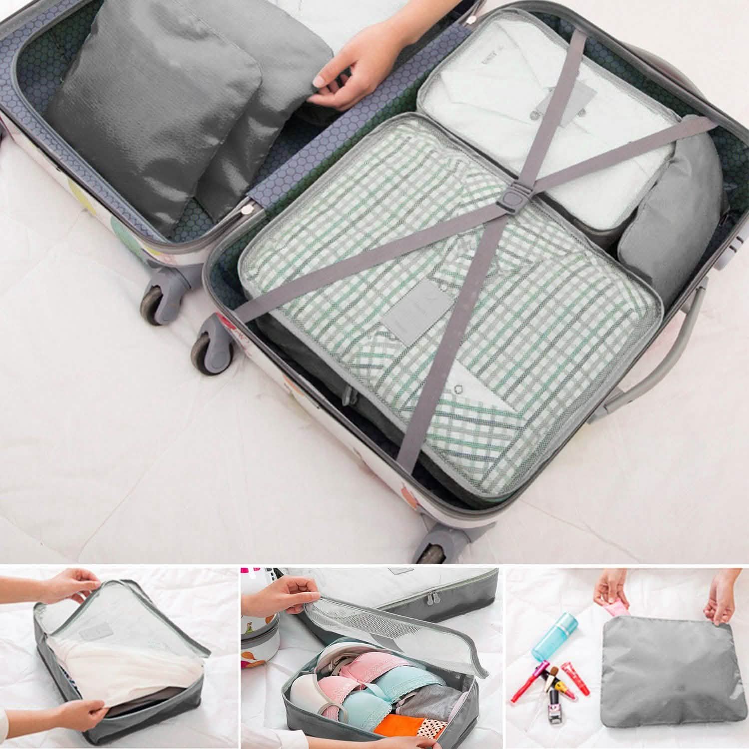 9-Piece: Clothes Storage Bags Water-Resistant Travel Luggage Organizer by DailySale