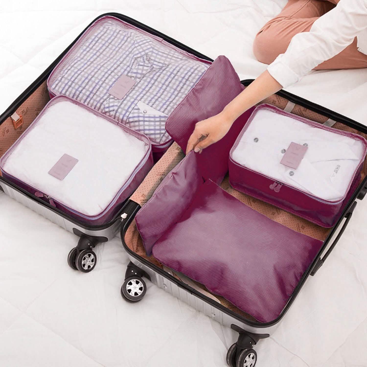 9-Piece: Clothes Storage Bags Water-Resistant Travel Luggage Organizer by DailySale